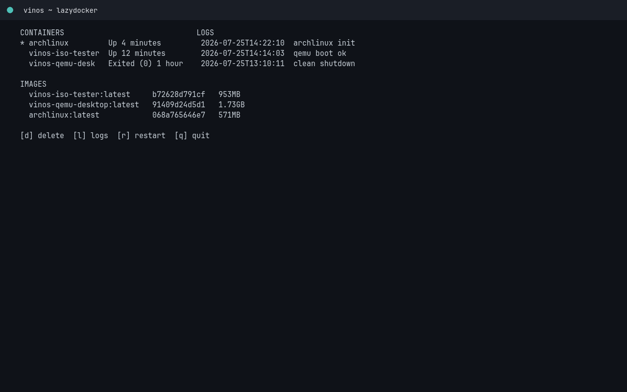 lazydocker TUI with running containers
