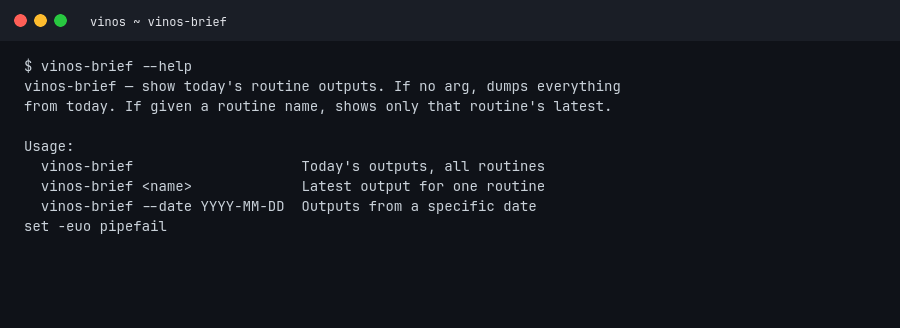 vinos-brief --help output