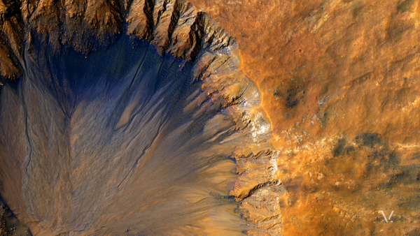 crater — fresh Mars impact